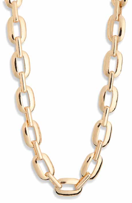 NORDSTROM RACK Knife Edge Oval Chain Link Necklace