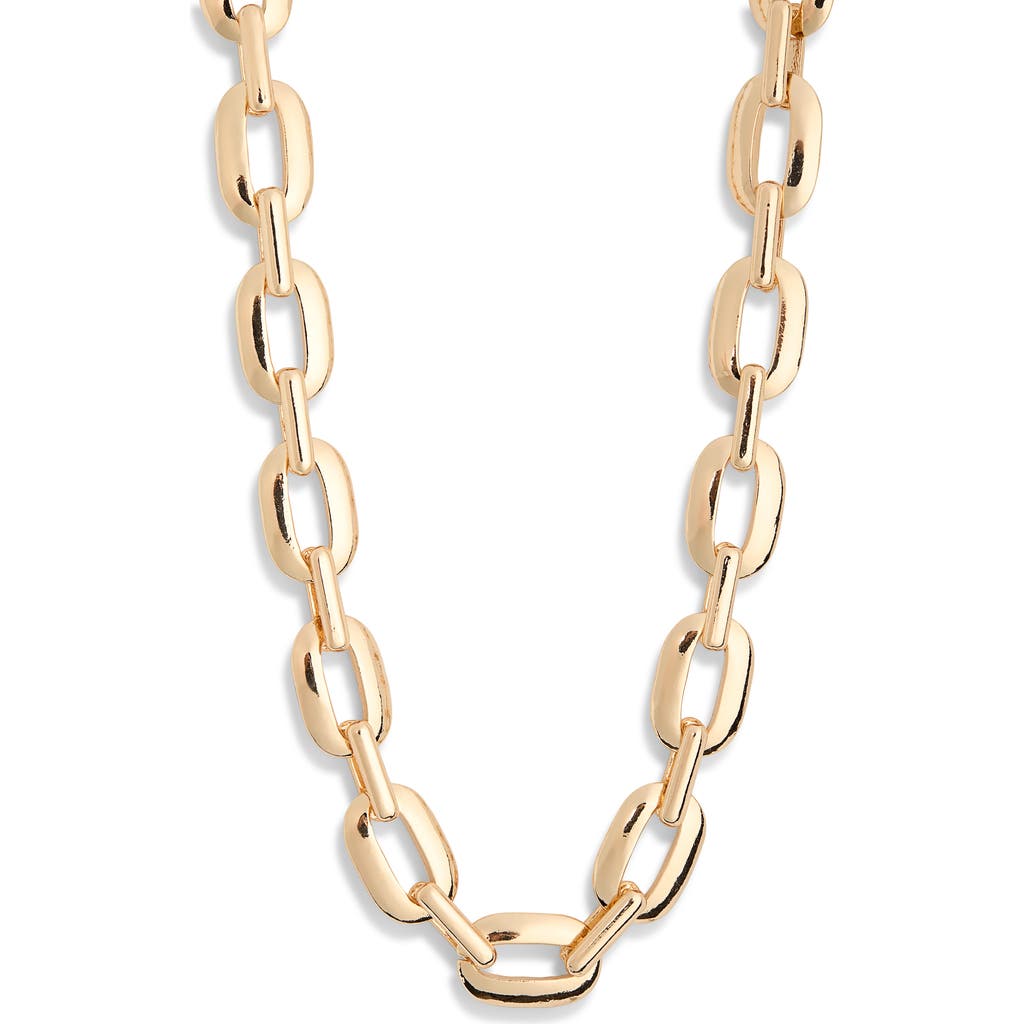 Nordstrom Rack Knife Edge Oval Chain Link Necklace In Gold