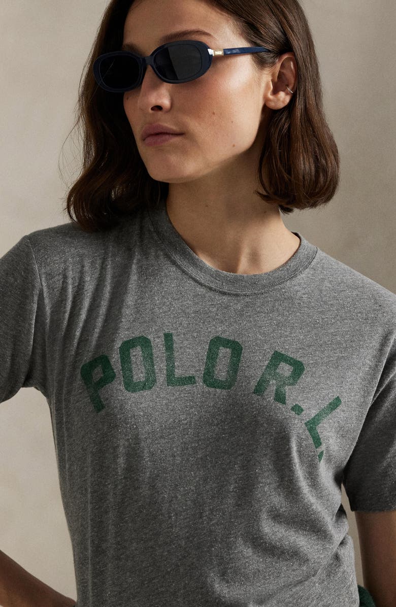 Polo Ralph Lauren Logo Graphic T-Shirt, Alternate, color, Heather Grey/ Green