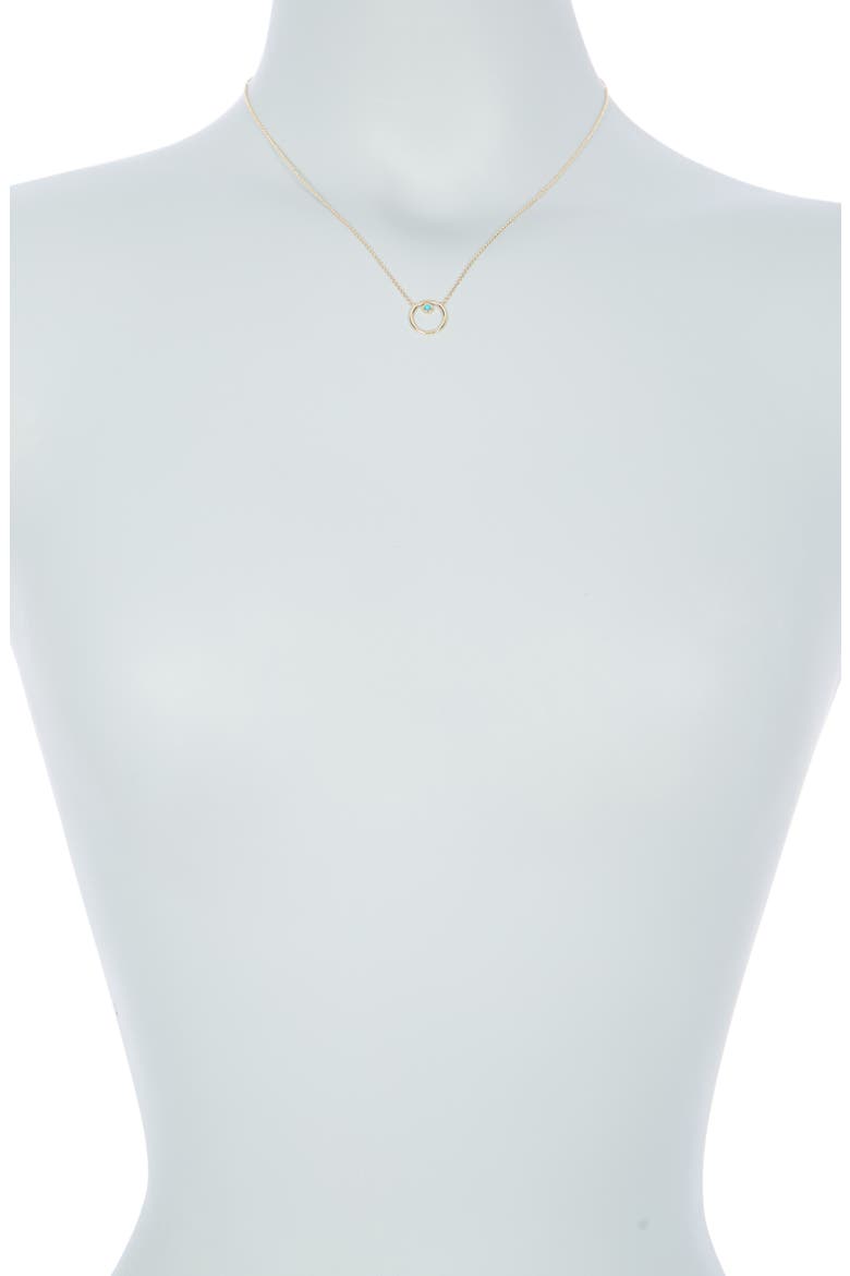 14K Yellow Gold Turquoise Geometric Pendant Necklace, Alternate, color, YELLOW GOLD/TURQ