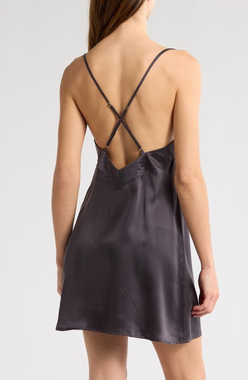 Nordstrom Sandwashed Silk Chemise In Grey Stonehenge