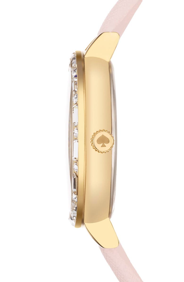 Kate Spade New York 'metro' crystal bezel heart dial watch, 34mm, Alternate, color,