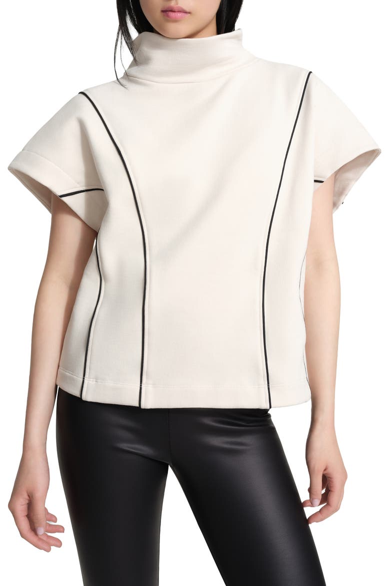 Alva Mock Neck French Terry Top, Main, color, CREAM