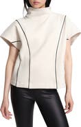 Marcella Alva Mock Neck French Terry Top