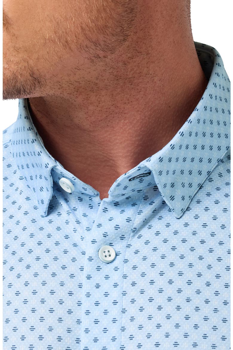 Halyard Print Short Sleeve Performance Button-Up Shirt, Alternate, color, CLOUD BLUE CIRCLE DASH