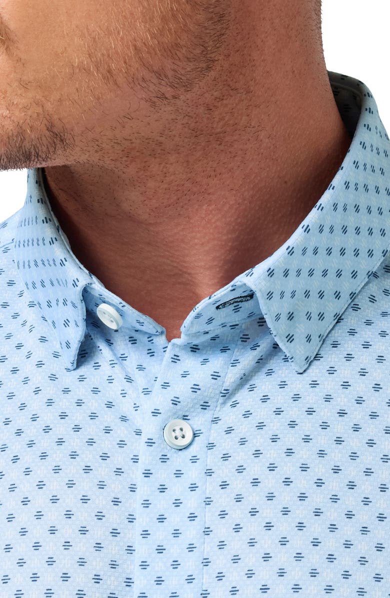 Mizzen+Main Halyard Print Short Sleeve Performance Button-Up Shirt, Alternate, color, Cloud Blue Circle Dash