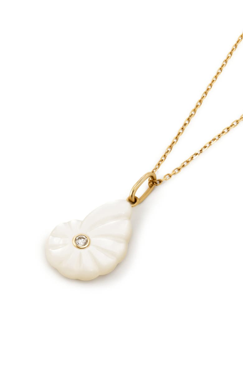 Ana Luisa Solid Yellow Gold - Mother of Pearl Shell Necklace, Alternate, color, Gold