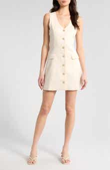 PAIGE Wells Sleeveless Button Front Sheath Dress