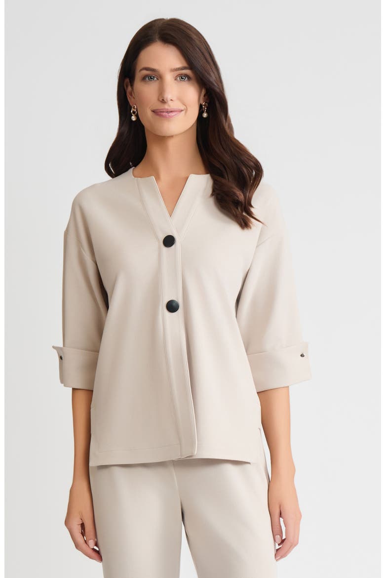 Heritage Tonal Stretch Deco Crepe Jacket, Alternate, color, Limestone