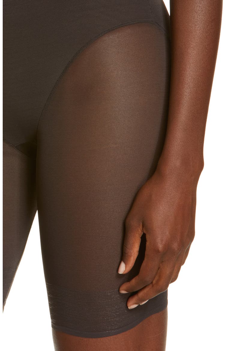 Sexy Sheer High Waist Shaping Thigh Slimmer, Alternate, color, BLACK