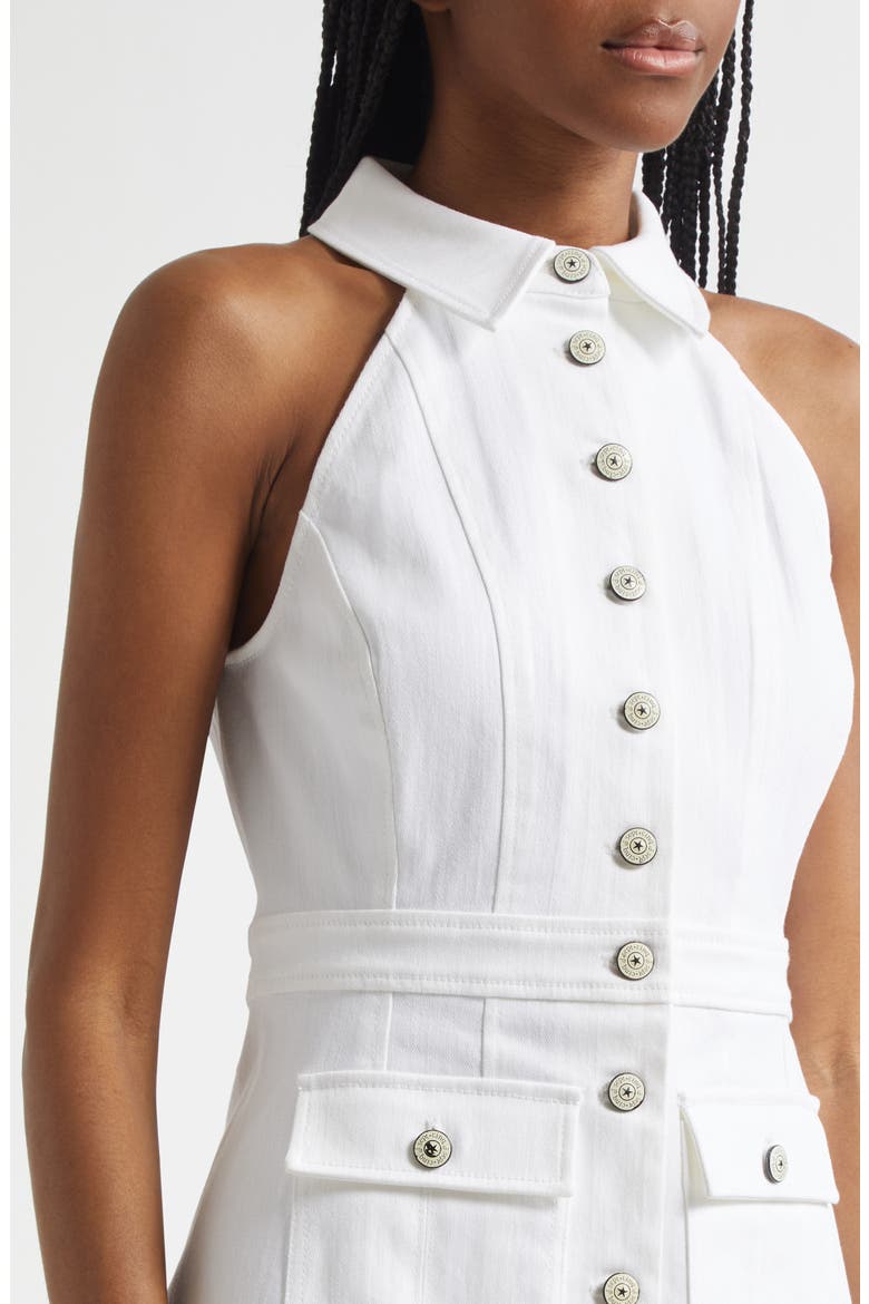 Lillian Sleeveless Denim Minidress, Alternate, color, WHITE