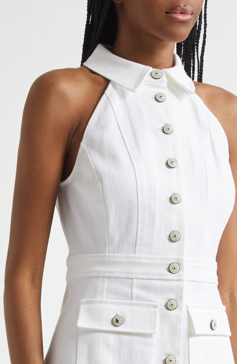 Cinq à Sept Lillian Sleeveless Denim Minidress, Alternate, color, White