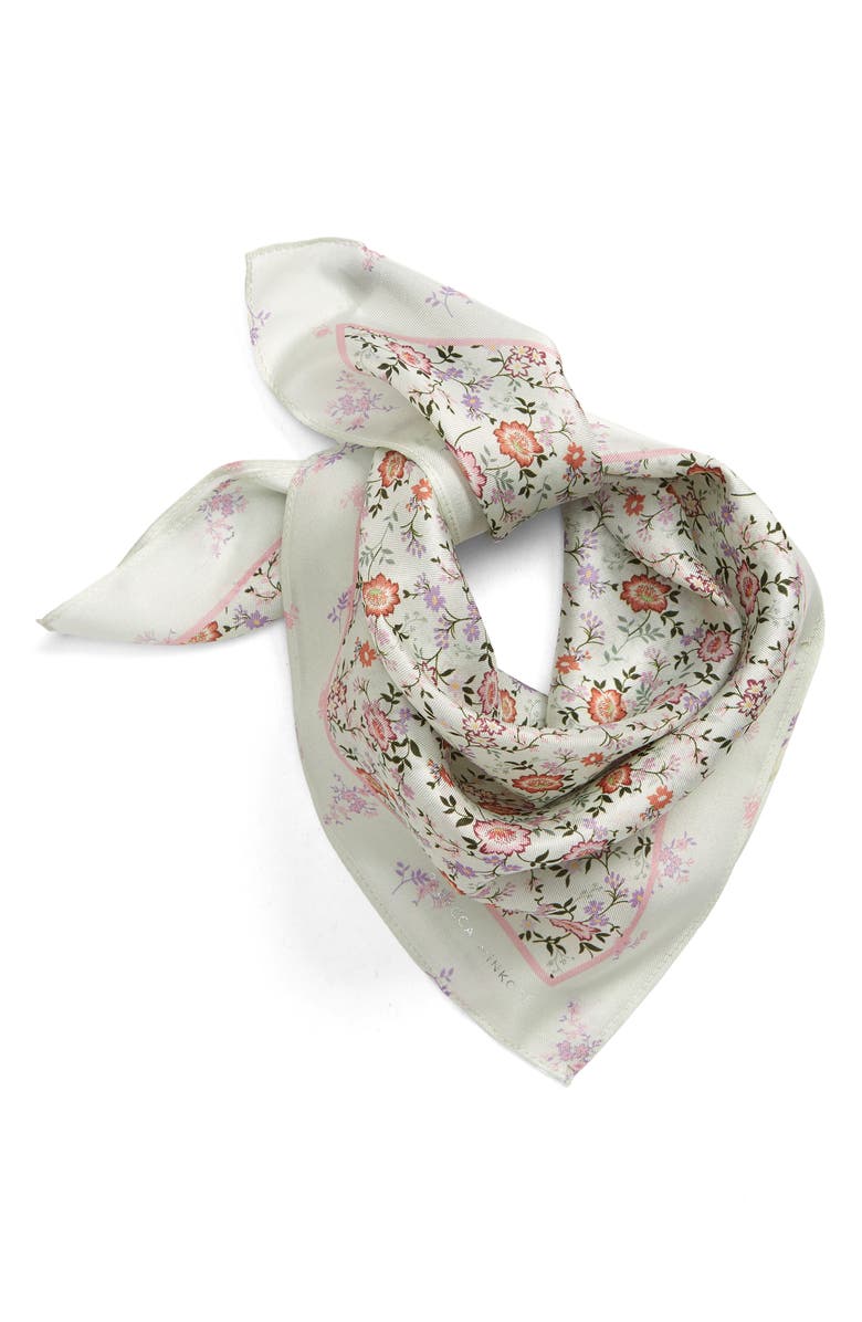 Rebecca Minkoff Doiley Floral Print Silk Bandana, Main, color, 