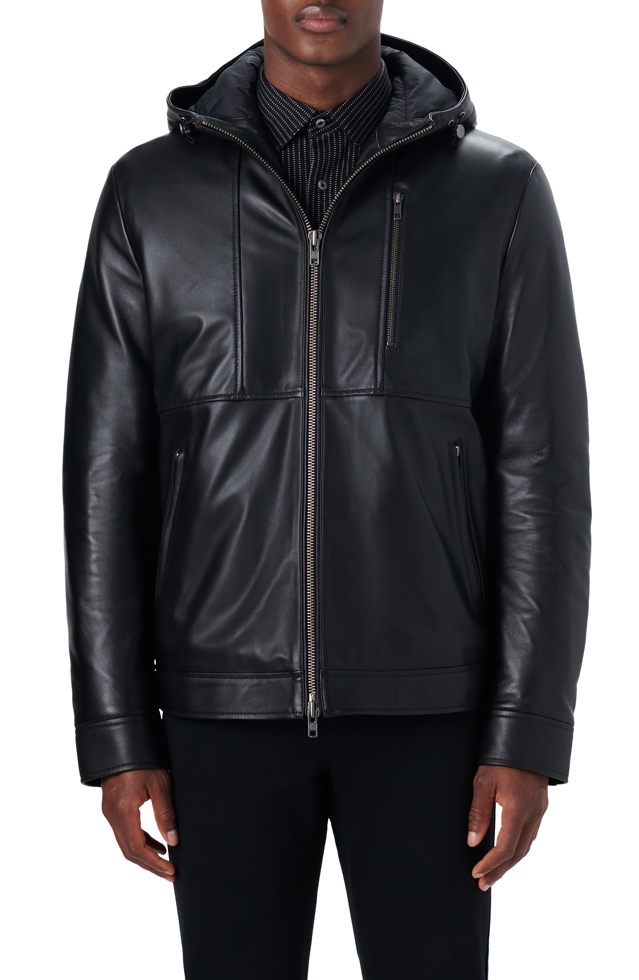 Bugatchi Hooded Bomber Jacket