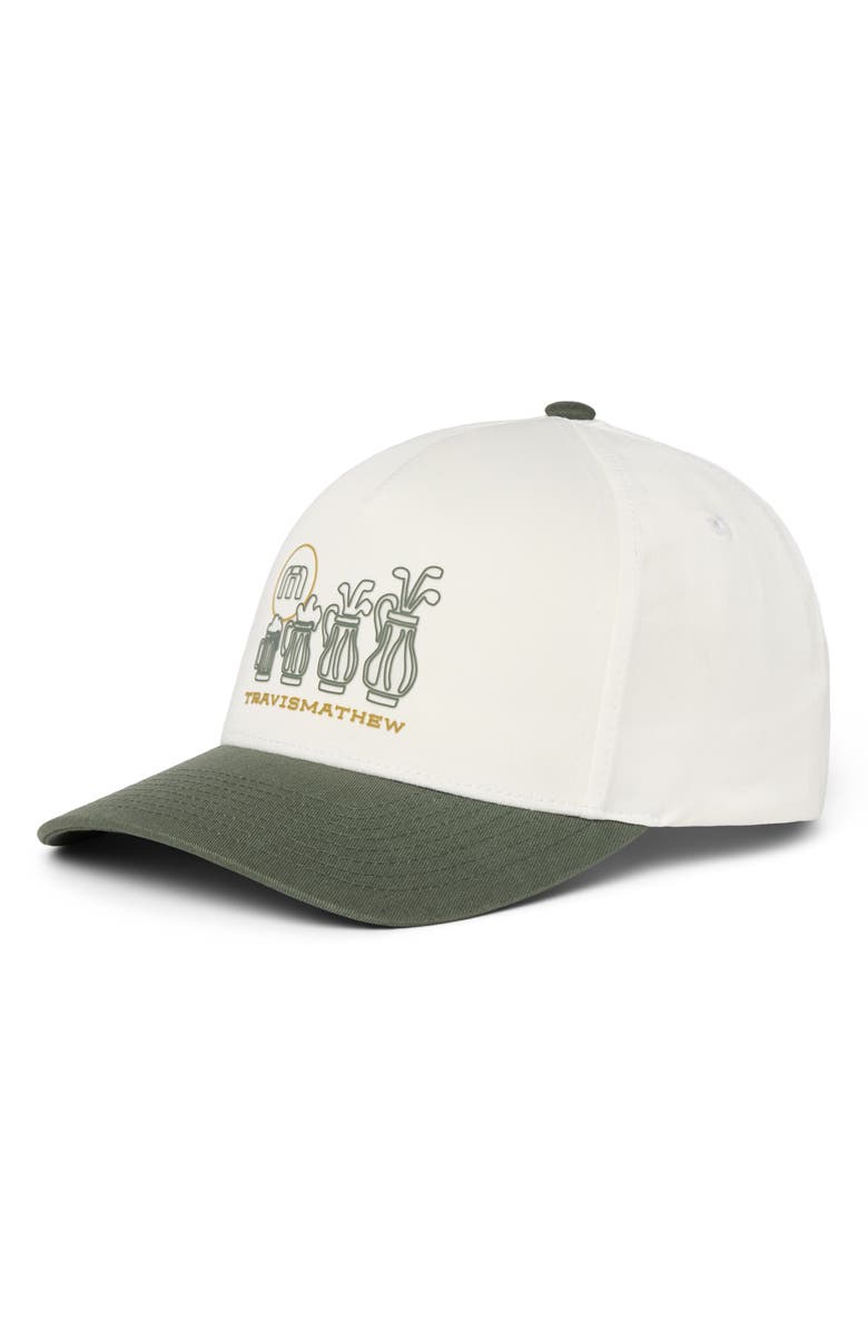 TravisMathew Beerly Beloved Snapback Baseball Cap, Main, color, Off-White