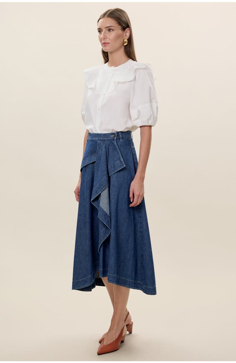 Rebecca Taylor Edith Denim Skirt, Alternate, color, Edith Indigo