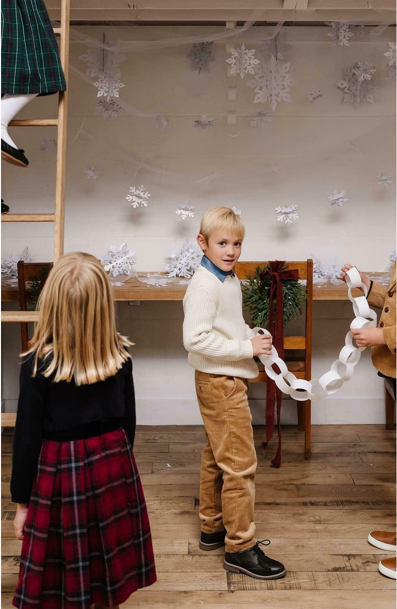 Hope & Henry Girls' Organic Peter Pan Collar Party Dress, Toddler, Alternate, color, Oxblood City Plaid