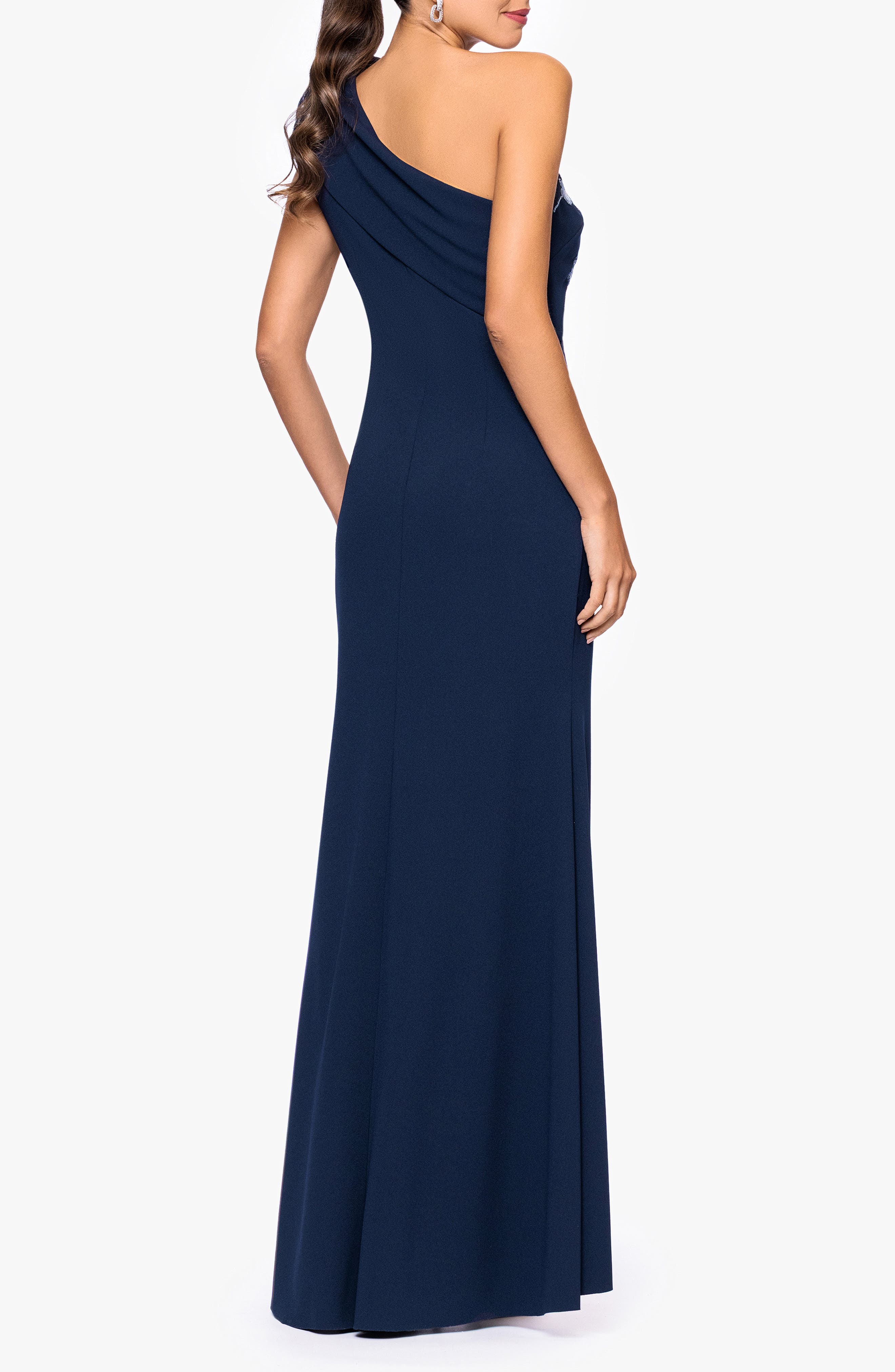 One-Shoulder Crepe Gown - image 2