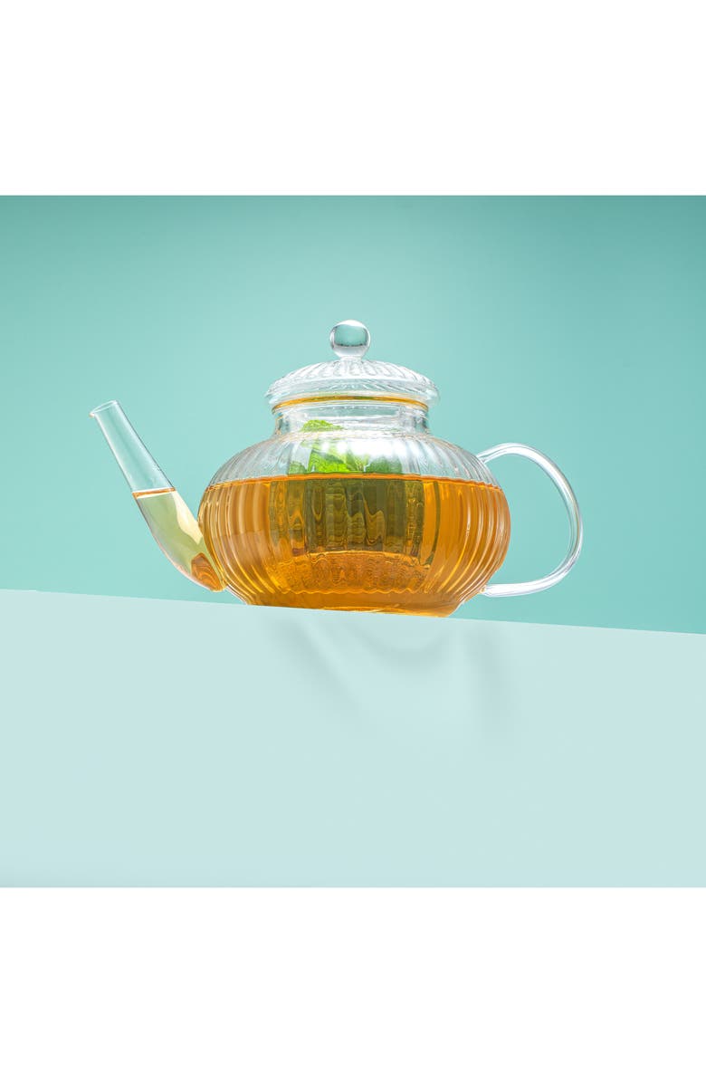 JoyJolt Fluted Glass Tea Kettle, Alternate, color, Clear