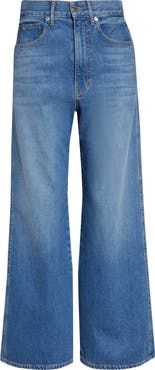 Veronica Beard Taylor High Waist Crop Wide Leg Jeans