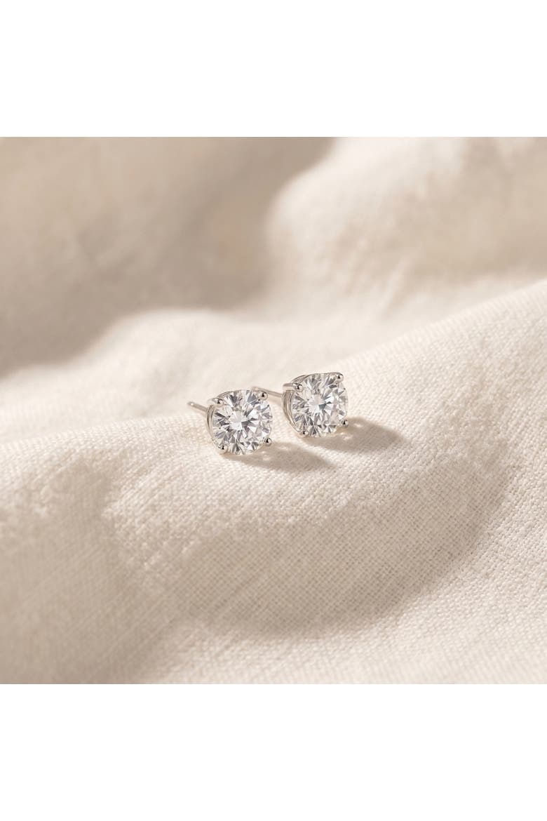 14k or Gold 2 Ct T.W. Certified Natural Diamond Studs, Alternate, color, 14K White Gold