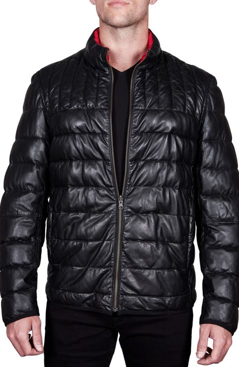 Reversible Leather Puffer Jacket