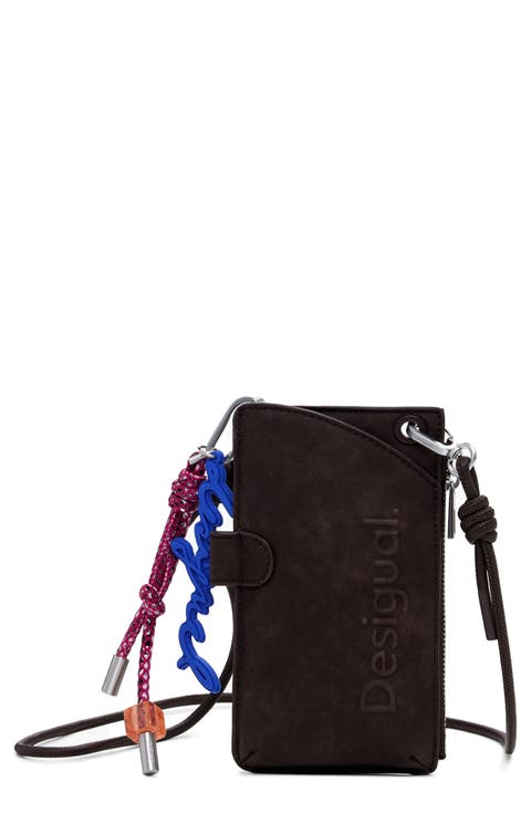 Faux Leather Crossbody Wallet