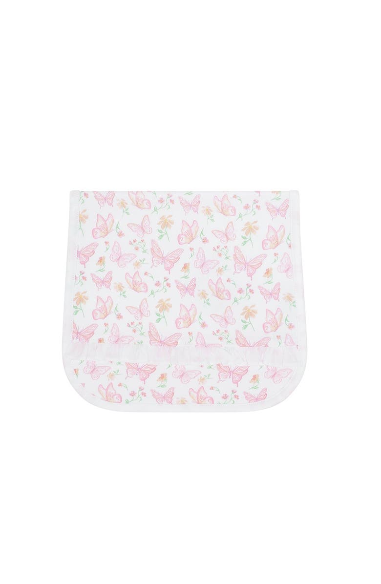 Nellapima Baby Girl Cotton Ruffle Burp Cloth, Alternate, color, 
