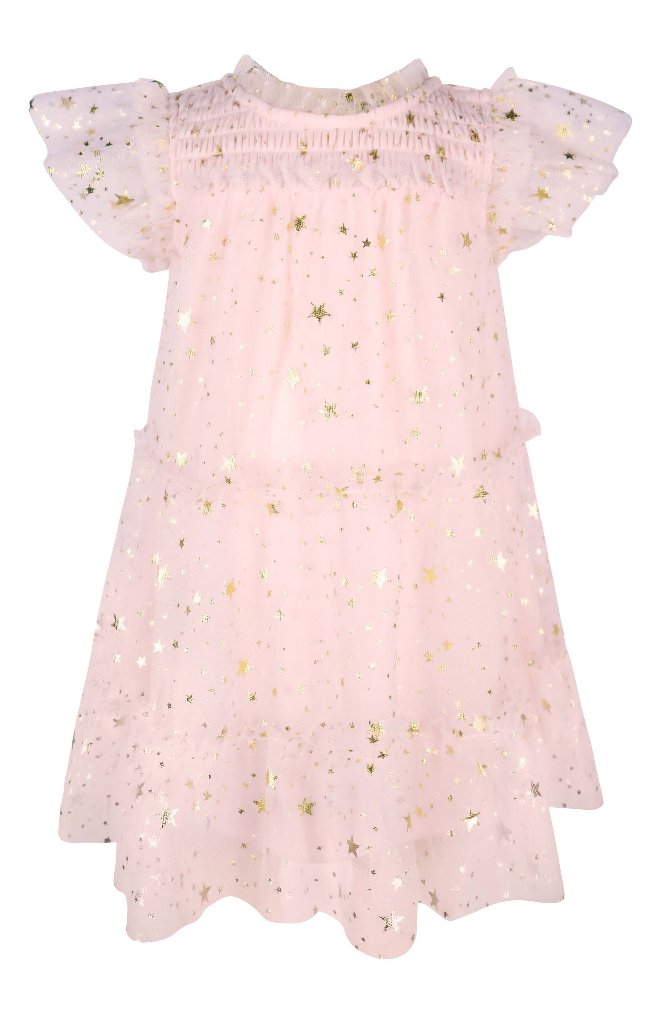 Zunie Foil Star Mesh Overlay Party Dress