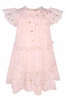 Zunie Foil Star Mesh Overlay Party Dress