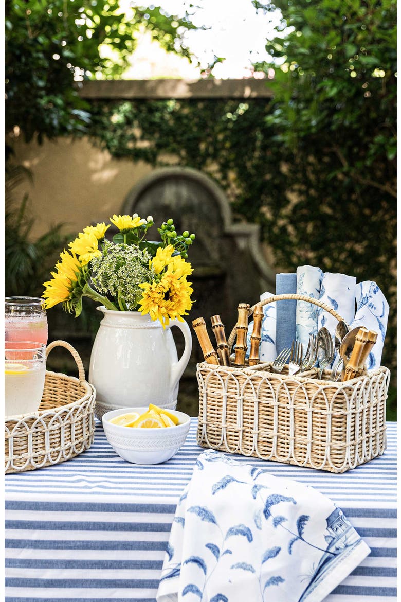Provence Rattan Flatware Basket, Alternate, color, WHITEWASH
