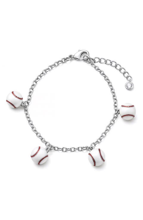 Kids' 3D Baseball Charm Bracelet