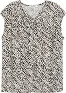 KASPER Dot Print Cap Sleeve Top