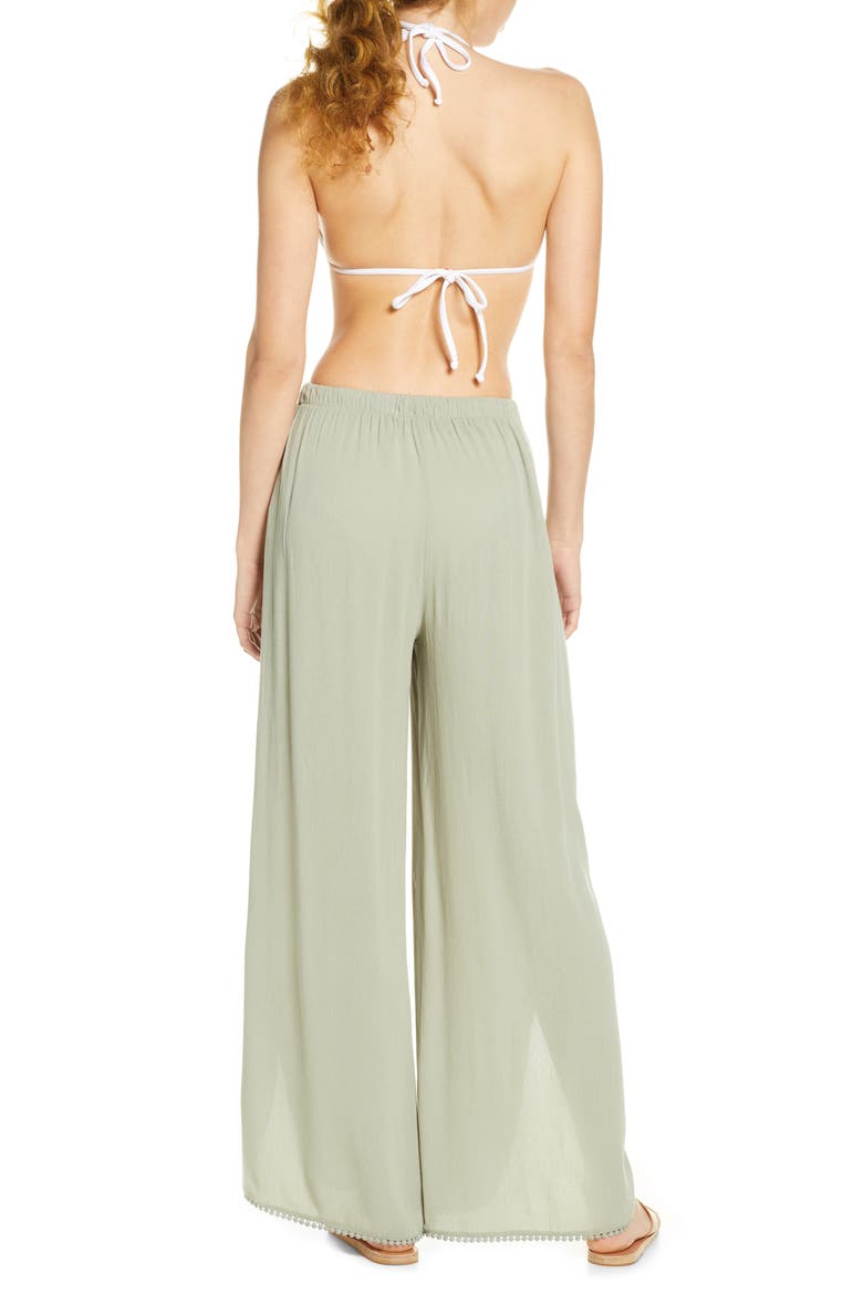 Ana Smocked Split Leg Pants, Alternate, color, GREEN SEAGRASS
