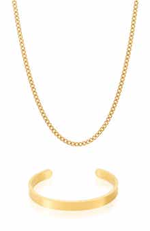 Men's 2-Piece Chain & Cuff Bracelet Set