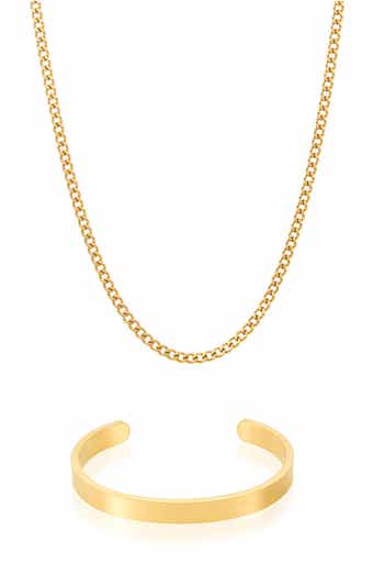 Men's 2-Piece Chain & Cuff Bracelet Set