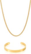 Adornia Men's 2-Piece Chain & Cuff Bracelet Set