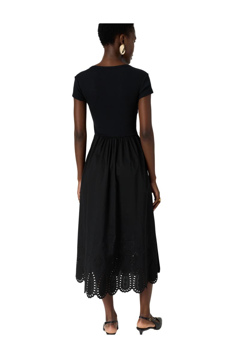 GERARD DAREL Rynah Scalloped Detail Midi Dress, Alternate, color, Black