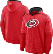 FANATICS Men's Fanatics Red Carolina Hurricanes Goaltender Defender Pullover Hoodie