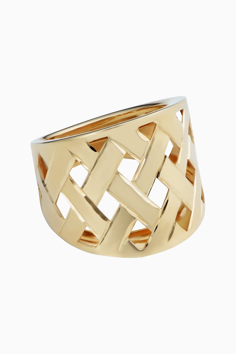 14K Yellow Gold Basket Weave Ring, Alternate, color, Yellow Gold