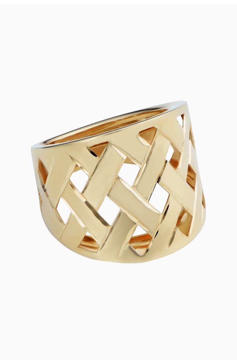 Oradina 14K Yellow Gold Basket Weave Ring, Alternate, color, Yellow Gold