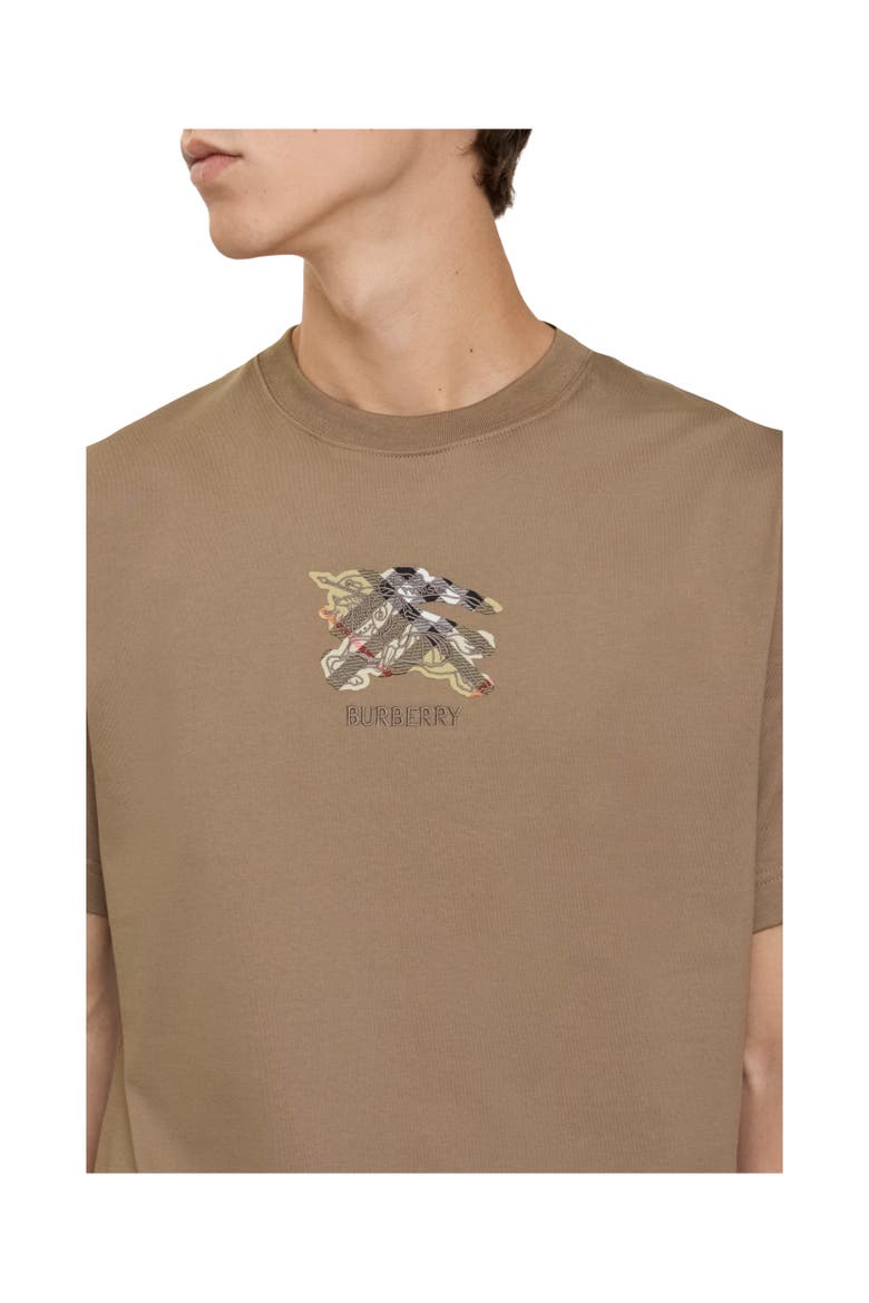 Knight Check Cotton T-shirt, Alternate, color, Clay brown