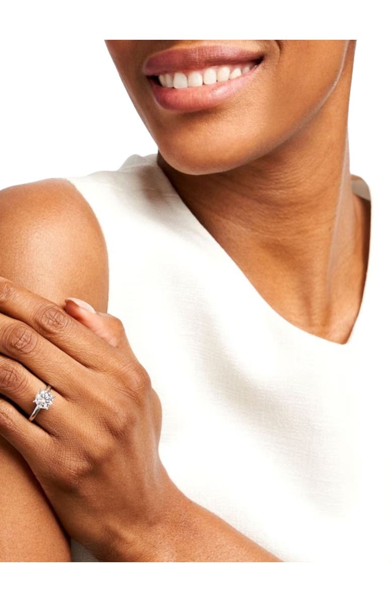 Bliss Diamond Certified 2ct Lab Grown Diamond Thin Solitaire Engagement Ring 14k Gold, Alternate, color,