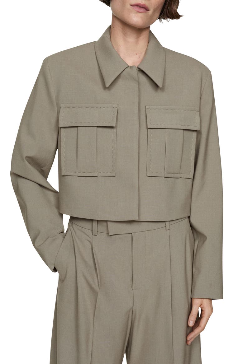 Crop Utility Jacket, Main, color, MEDIUM BROWN