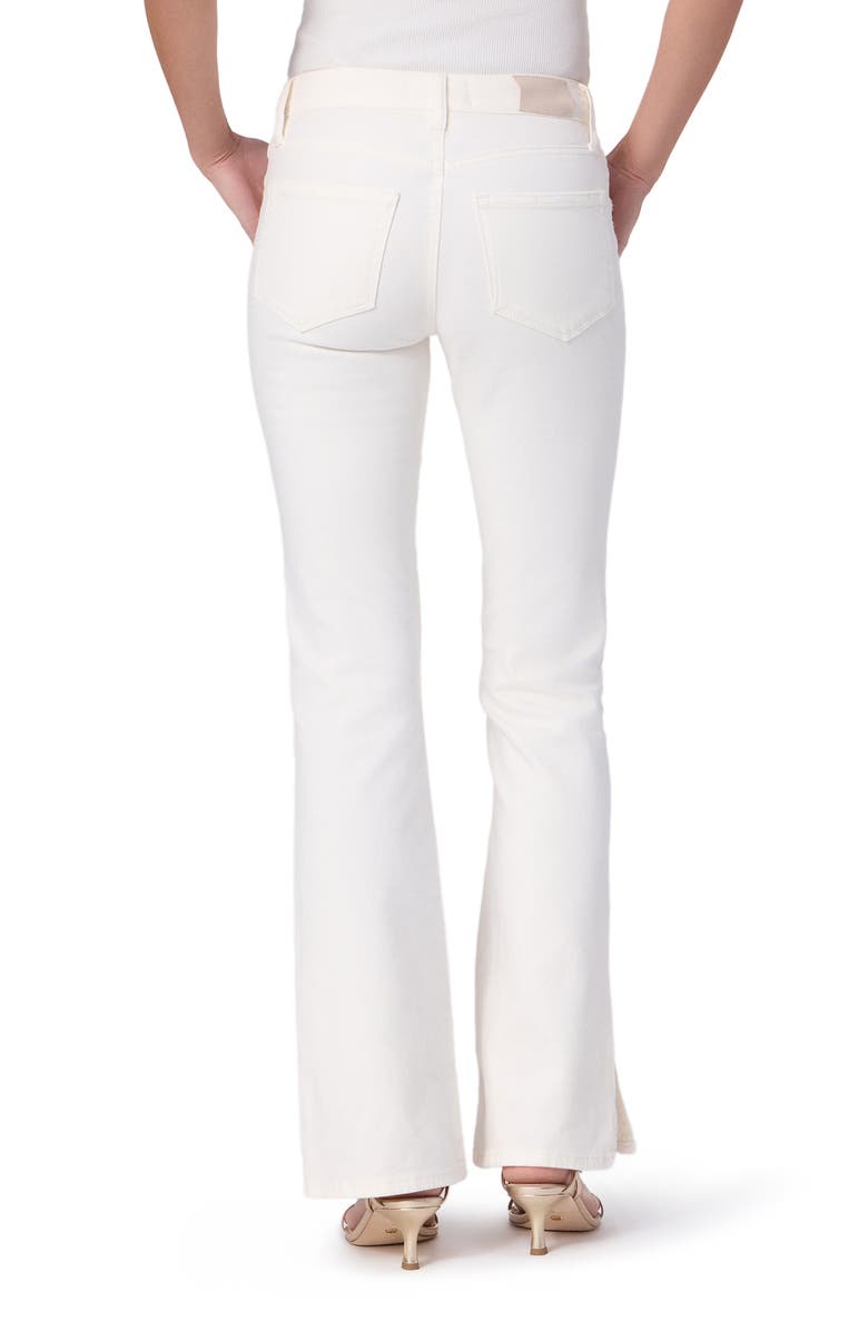 PAIGE Laurel Canyon Side Slit High Waist Bootcut Jeans, Alternate, color, Tonal Ecru