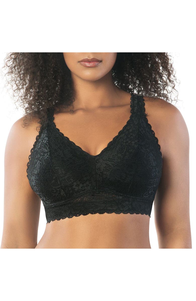 Parfait Adriana Wire-Free Lace Bralette, Main, color, Black