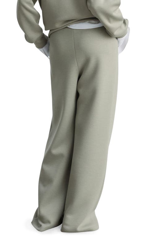 Mango Drawstring Pleated Wide Leg Pants In Khaki