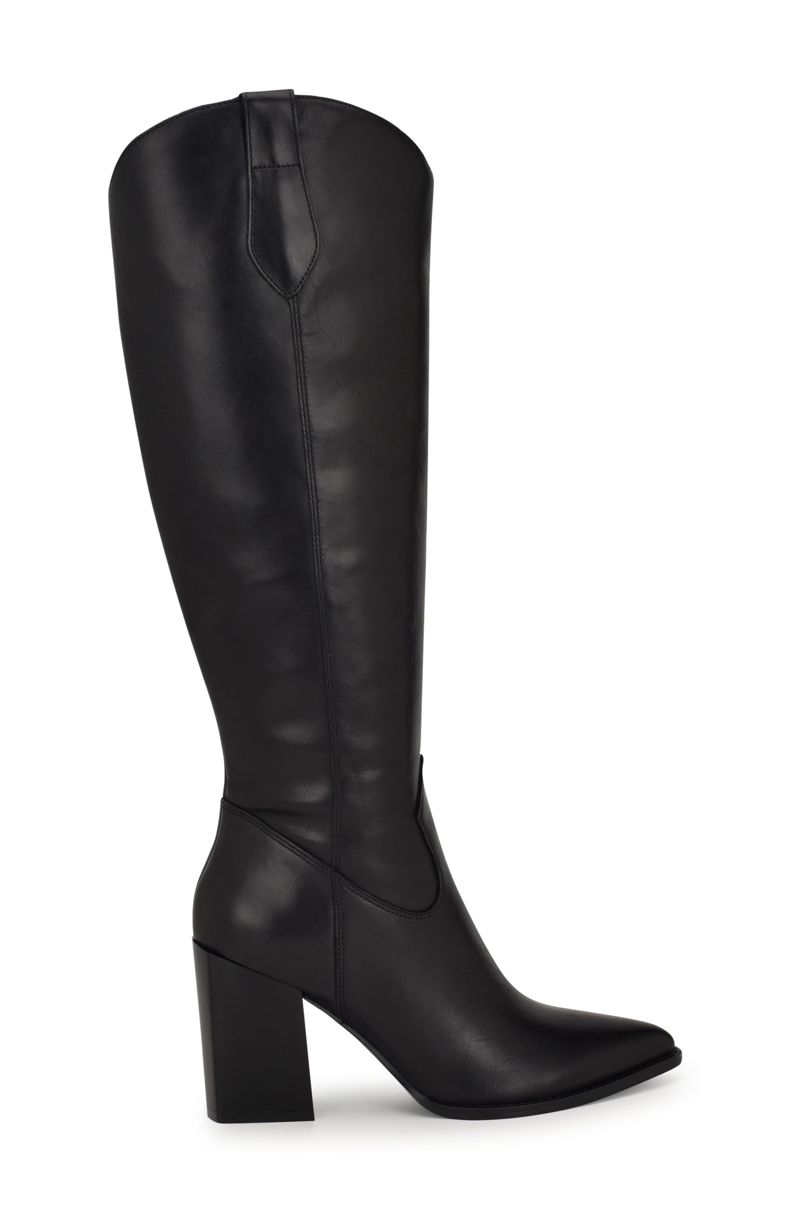 Nine West Bromwel Pointed Toe Knee High Western Boot, Alternate, color, 