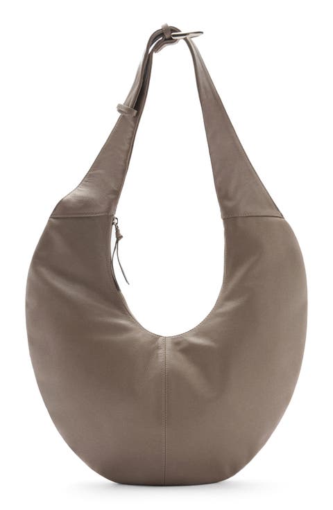 Half Moon Leather Shoulder Bag