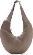 MANGO Half Moon Leather Shoulder Bag